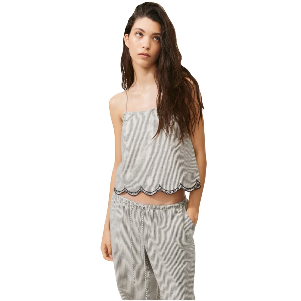 H&M Striped Sleeveless Top and Pants Set